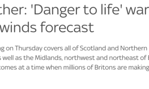 英国气象局发布可能“危及生命”的天气预警
